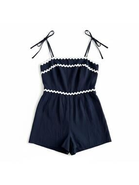 Trixxi Navy Tie Strap Romper Lined Summer Playsuit Women M